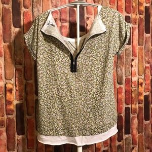 Splendid vintage floral zipper back tee